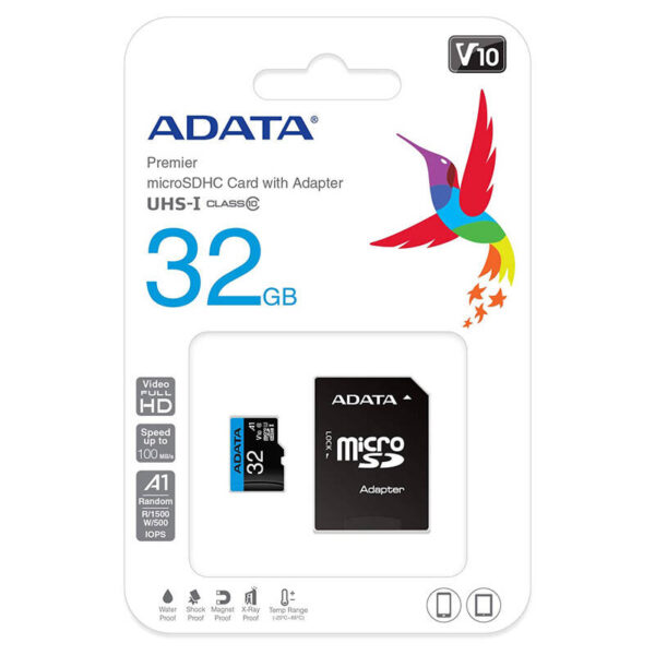 ADATA Premier AP 32GB V10 U1 A1 100MBs MicroSDHC Memory 1