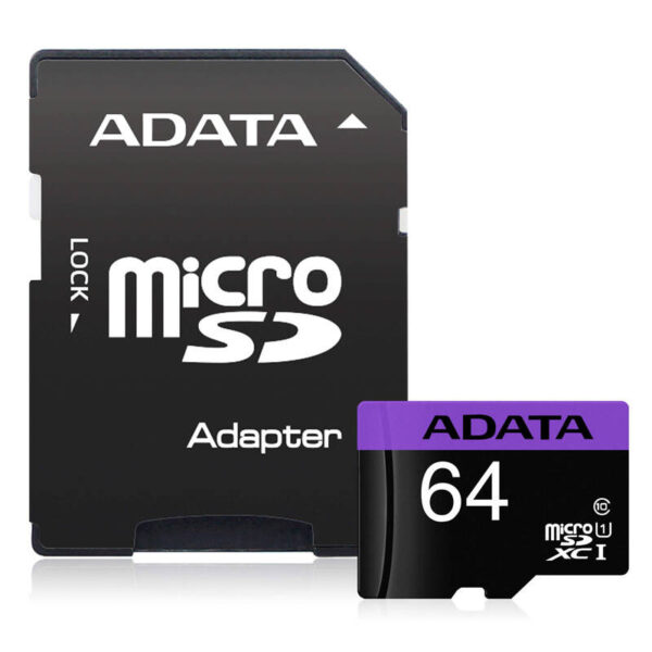 Adata Premier U1 C10 80MBs 64GB MicroSDHC Memory With Adapter 3