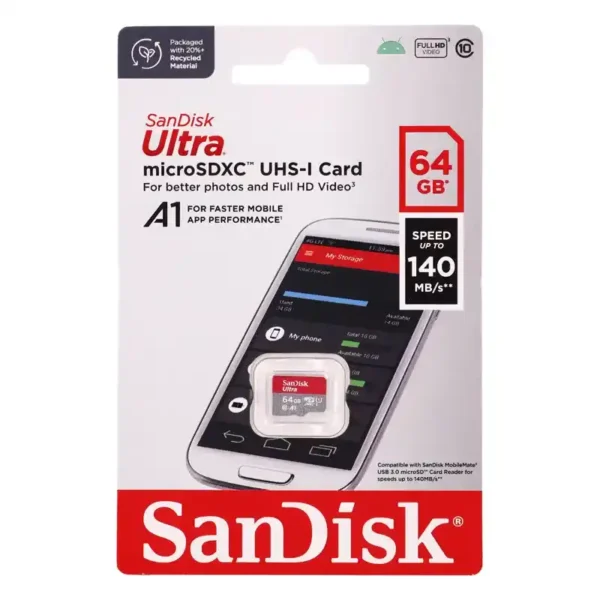 SANDISK ULTRA U1 A1 C10 140MB/S MICROSD MEMORY CARD