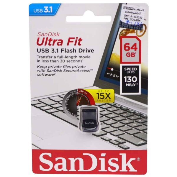 Sandisk Ultra Fit 64GB USB3.1 Flash Memory 5