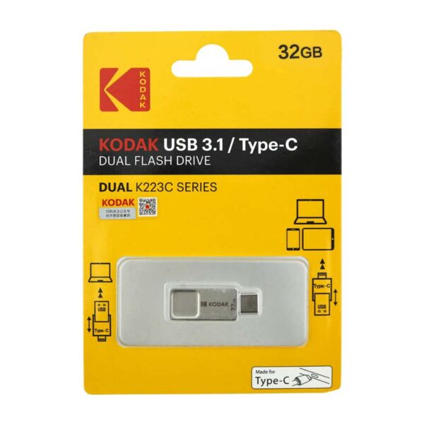 خرید فلش 32 گیگ کداک KODAK Dual K223C USB3 OTG Type-C