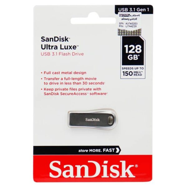 ۱۲۸ گیگ سن دیسک Sandisk Ultra Luxe CZ74 USB3.1