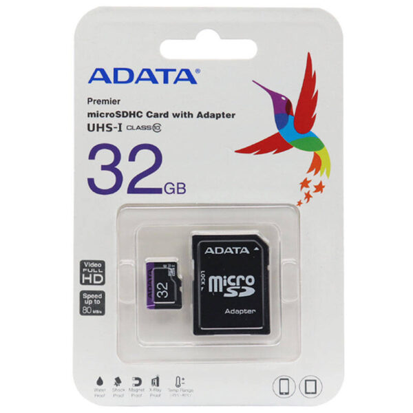 AADATA Premier 32GB C10 U1 U1 80MBs MicroSDHC Memory Card With Adapter 1