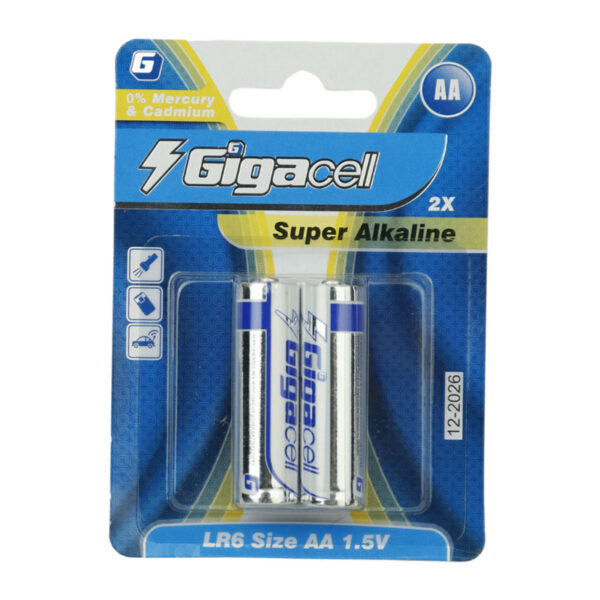 باتری دوتایی قلمی Gigacell Super Alkaline LR6 1.5V AA