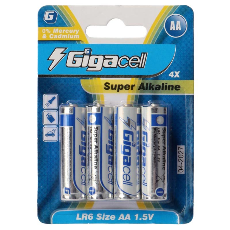 باتری چهارتایی قلمی Gigacell Super Alkaline LR6 1.5V AA