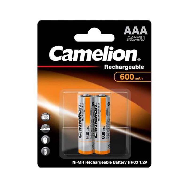 باتری ۲ تایی نیم قلمی شارژی کملیون Camelion ACCU 600mAh