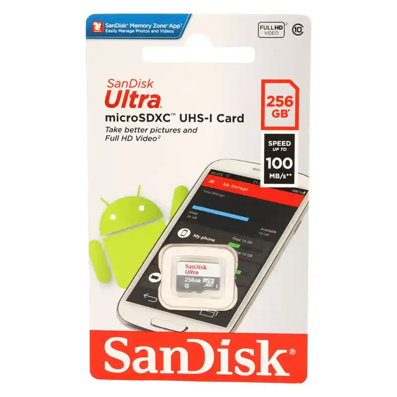 SANDISK ULTRA 256GB 100MB/S MICROSDXC UHS-I CARD