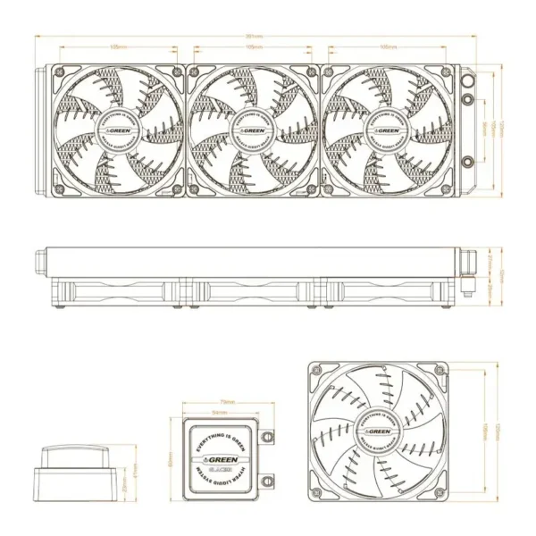 فن خنک کننده CPU گرین Green Glacier GLC360A