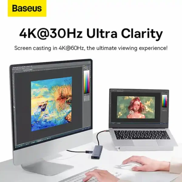 هاب تایپ سی 5 پورت بیسوس مدل Baseus UltraJoy Series 4K@30HZ