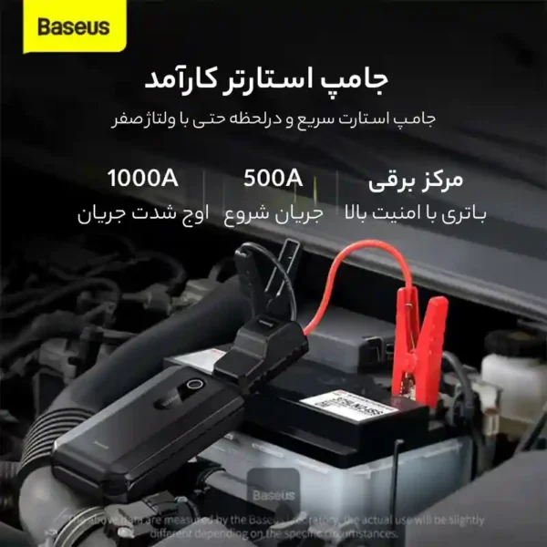 جامپ استارتر خودرو باسئوس مدل Super Energy Air Car Jump Starter CGNL10000mAh