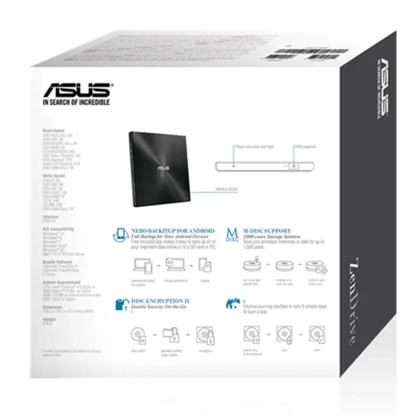 رایتر DVD اکسترنال ایسوس Asus ZenDrive U8M