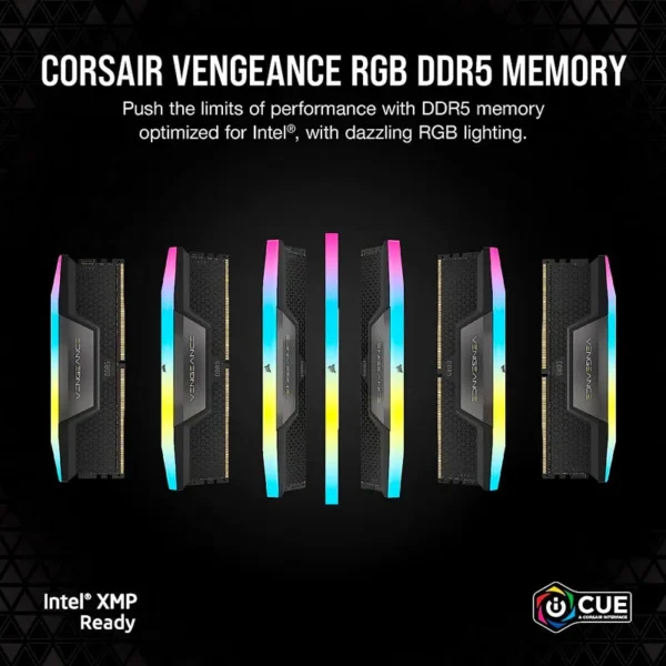 رم کامپیوتر Corsair Vengeance RGB DDR5 64GB 6200MHz CL32 Dual