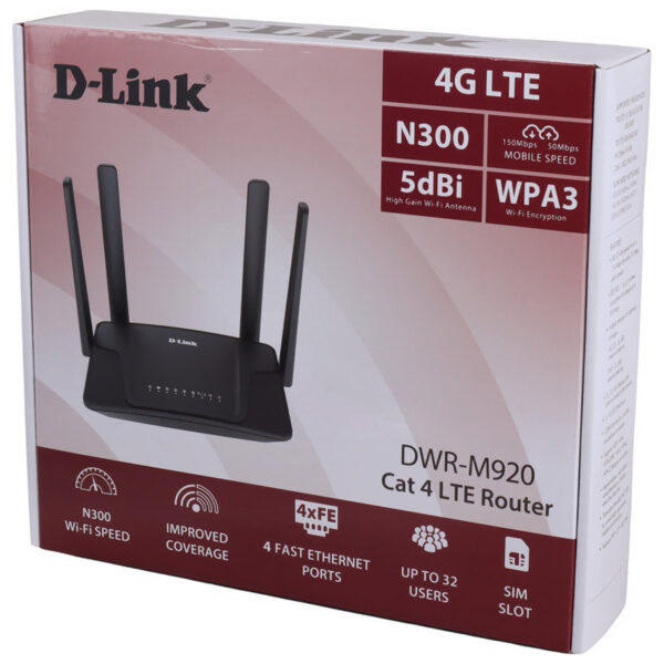 D-Link DWR-M920 V1.1.4 B2 4G 300Mbps Wireless Modem Router