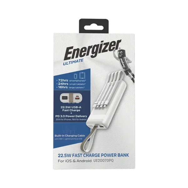 Energizer 20000mAh Power Bank Model UE20070PQ