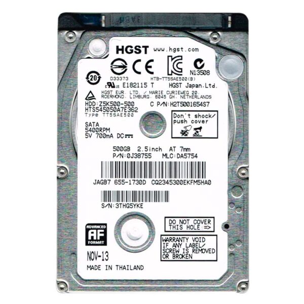 HGST 500GB internal hard drive 2.5 SATA