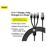 Baseus 3 in 1 Fast Charging Cable 1.2m Type C Lightning Micro USB 3.5A