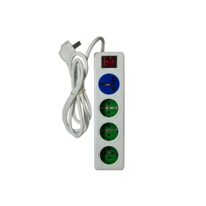 Fardan Electric 4-Socket Power Strip with Grounding Model Multi 32105, 2.7m Cable