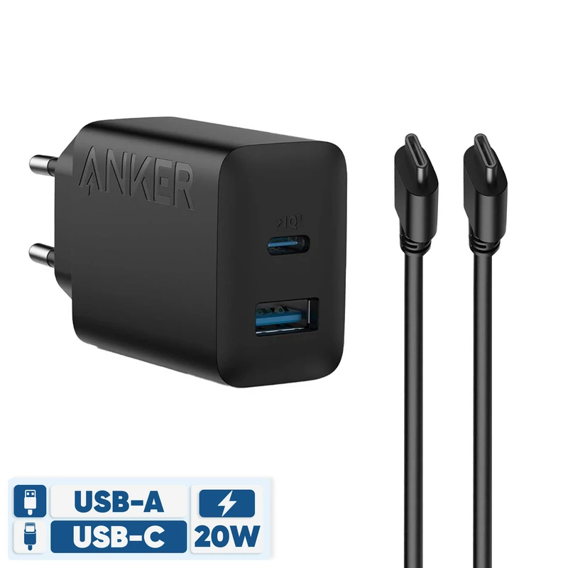 Anker 20W Wall Charger Model B2348 with 1.5m USB-C Cable