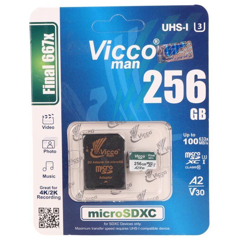 Vicco Man Final 667X A2 V30 U3 100MB/s 256GB Memory Card