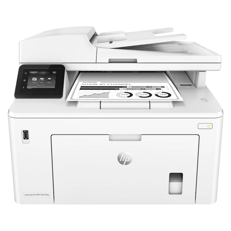 HP LaserJet Pro MFP M227fdw monochrome four-function printer with laser printing