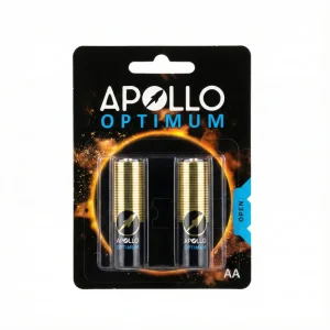 Alkaline Apollo battery, OPTIMUM model, pack of 2