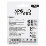 Alkaline Apollo battery, OPTIMUM model, pack of 2