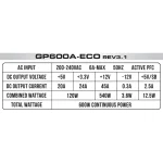 Green GP600A-ECO Rev3.1 White 600W Power