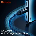 کابل لایتنینگ فست شارژ 3 آمپر مک دودو MCDODO CA-5000 طول 1.2 متر