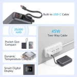 پاور بانک فست شارژ کیو سی وای PB20A QC3.0 PD3.0 45W ظرفیت 20000 میلی آمپر ساعت